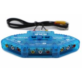  NEOSTAR Selector Switcher Box 3*3RCA INPUT TO 1*3RCA OUTPUT قسام صوت وصورة 3مداخل صوت وصورة ومخرج واحد صوت وصورة